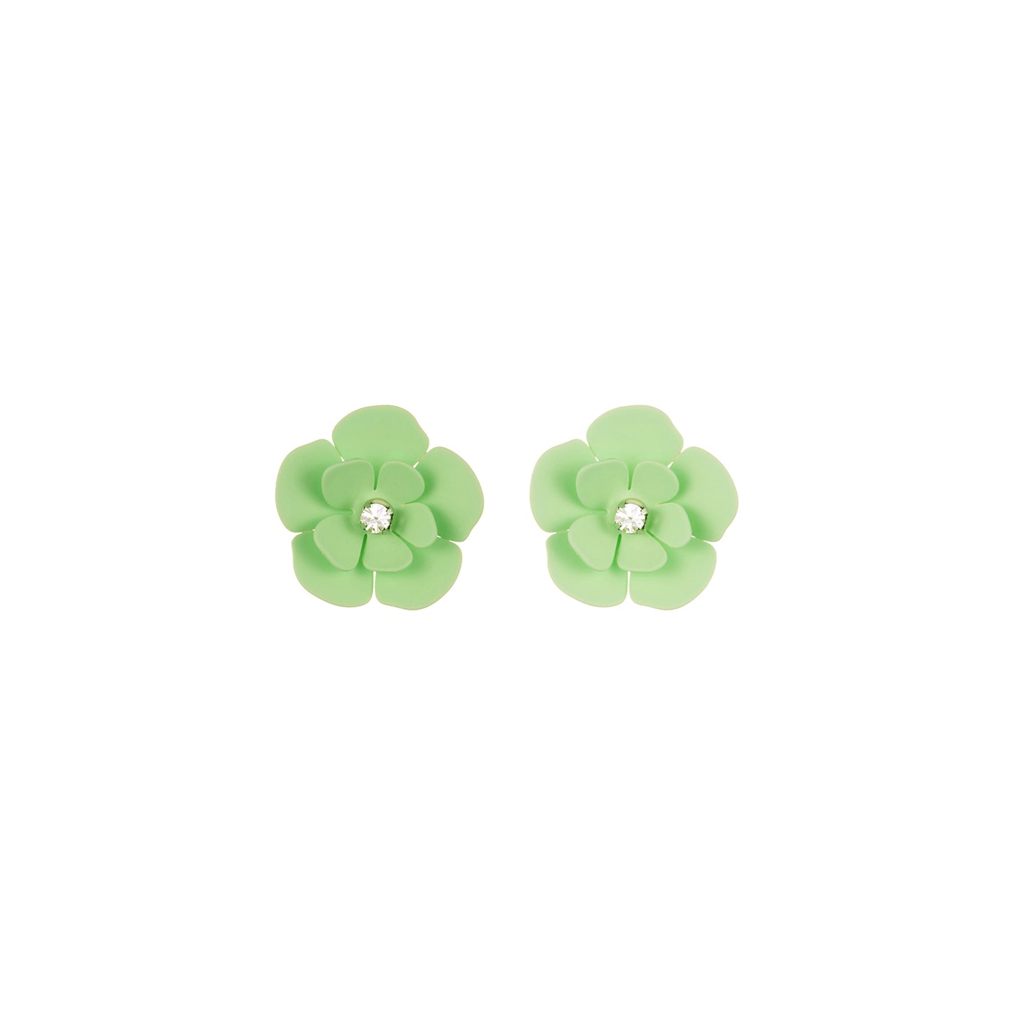 Navy Blue Soft Touch Flower Stud Earring