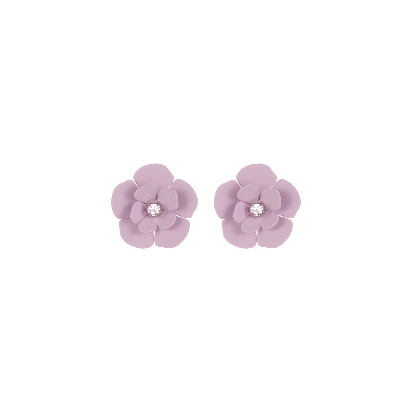 Navy Blue Soft Touch Flower Stud Earring