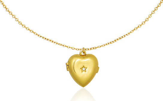 Heart Shaped Brass Locket Necklace