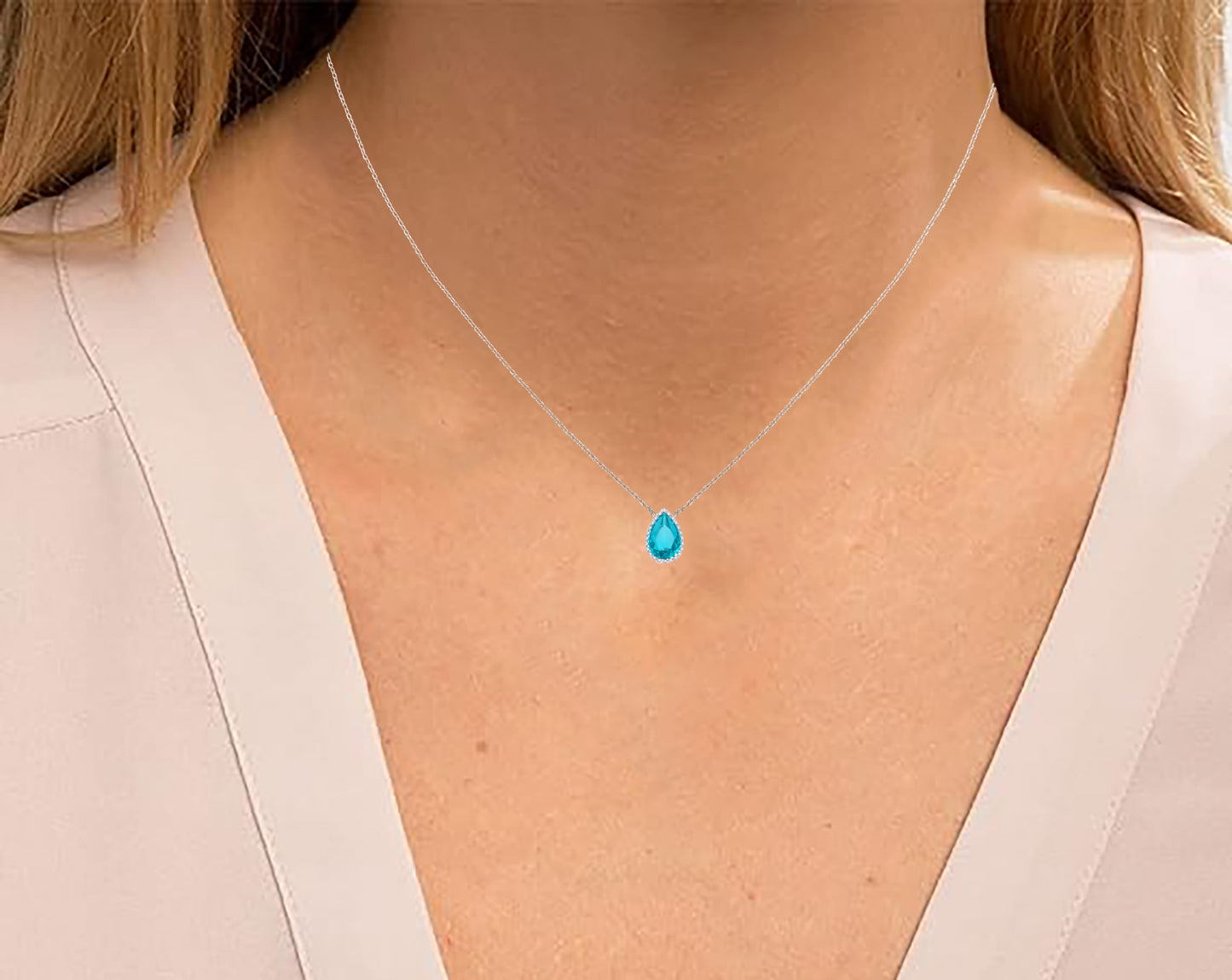 December Birthstone Pendant Necklace