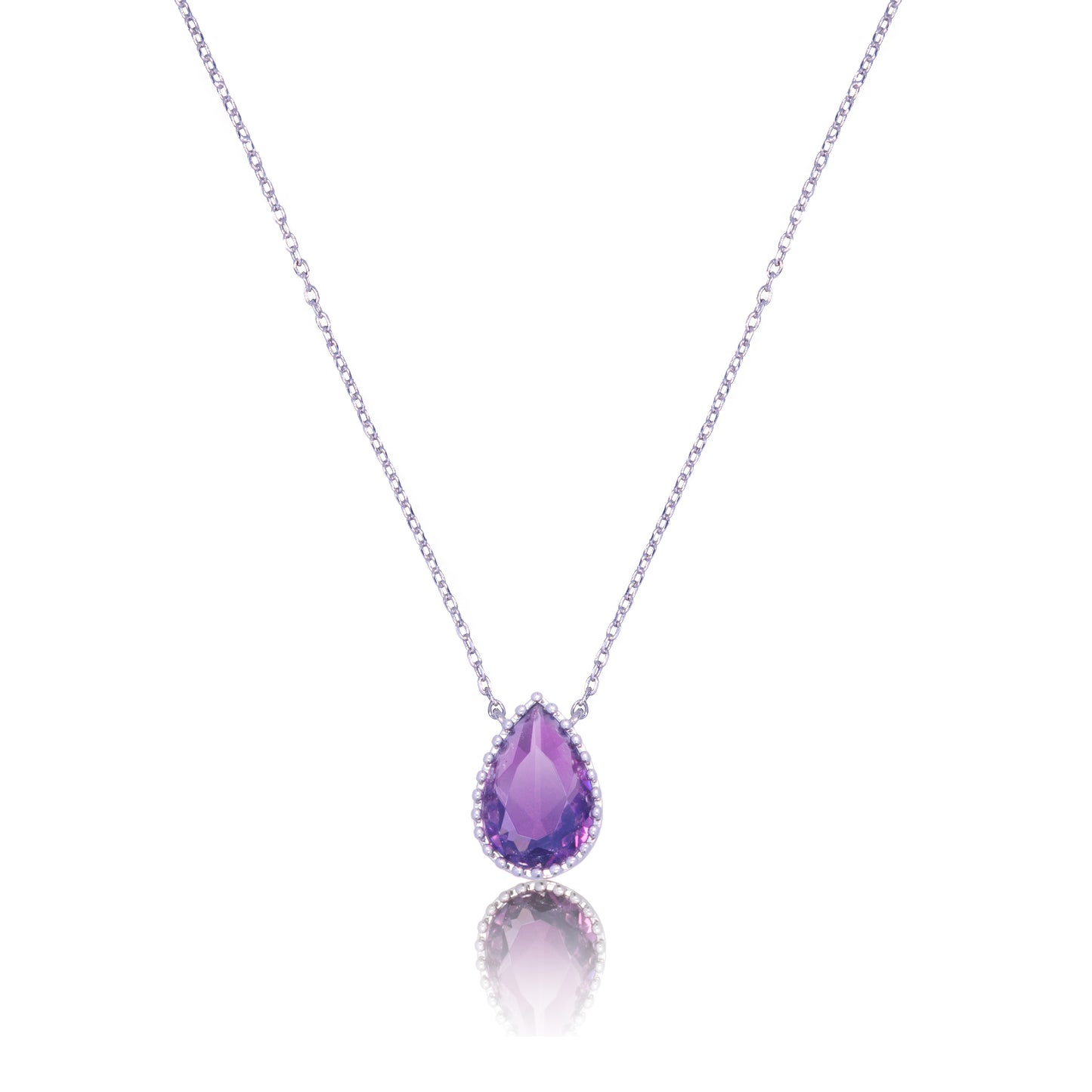 February Birthstone Pendant Necklace