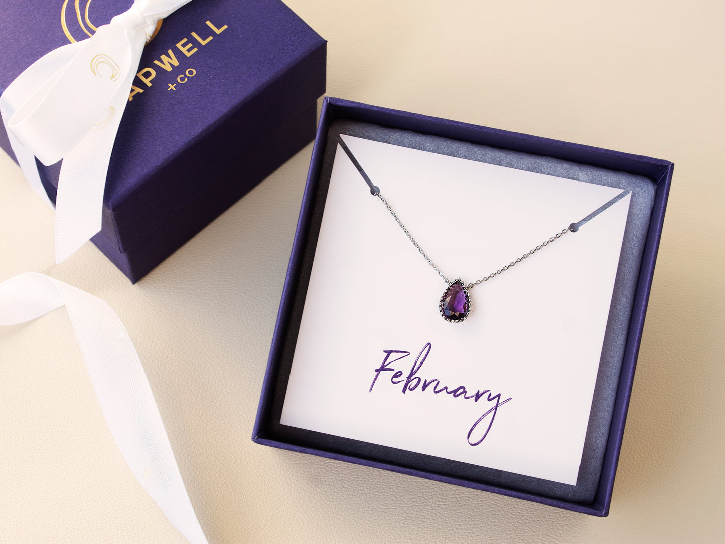 February Birthstone Pendant Necklace