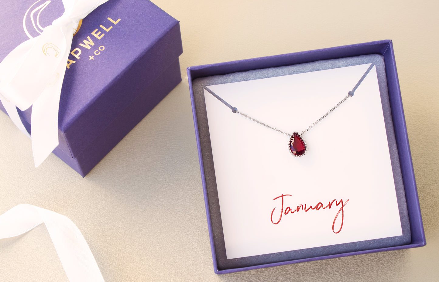 January Birthstone Pendant Necklace