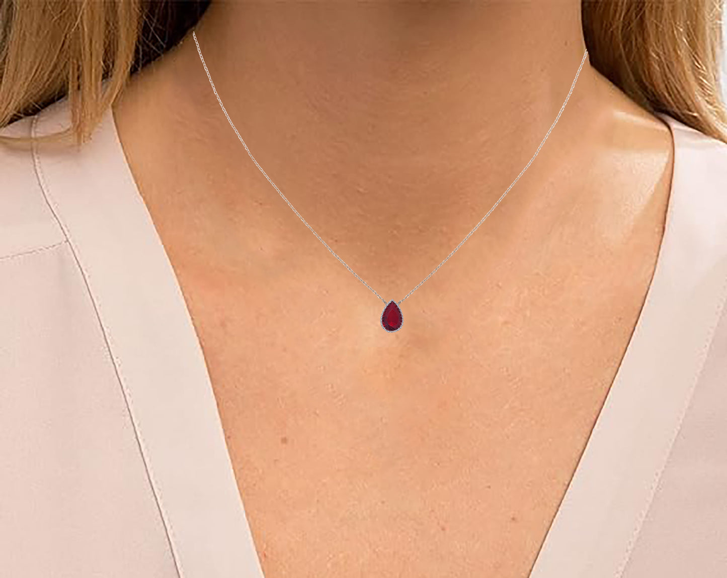 January Birthstone Pendant Necklace