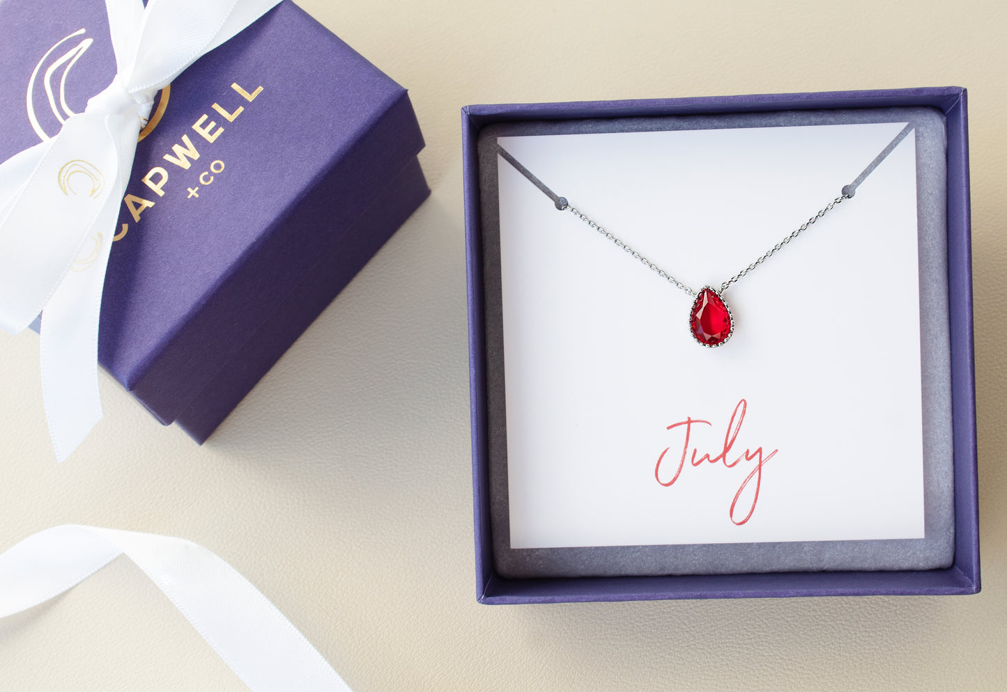 July Birthstone Pendant Necklace