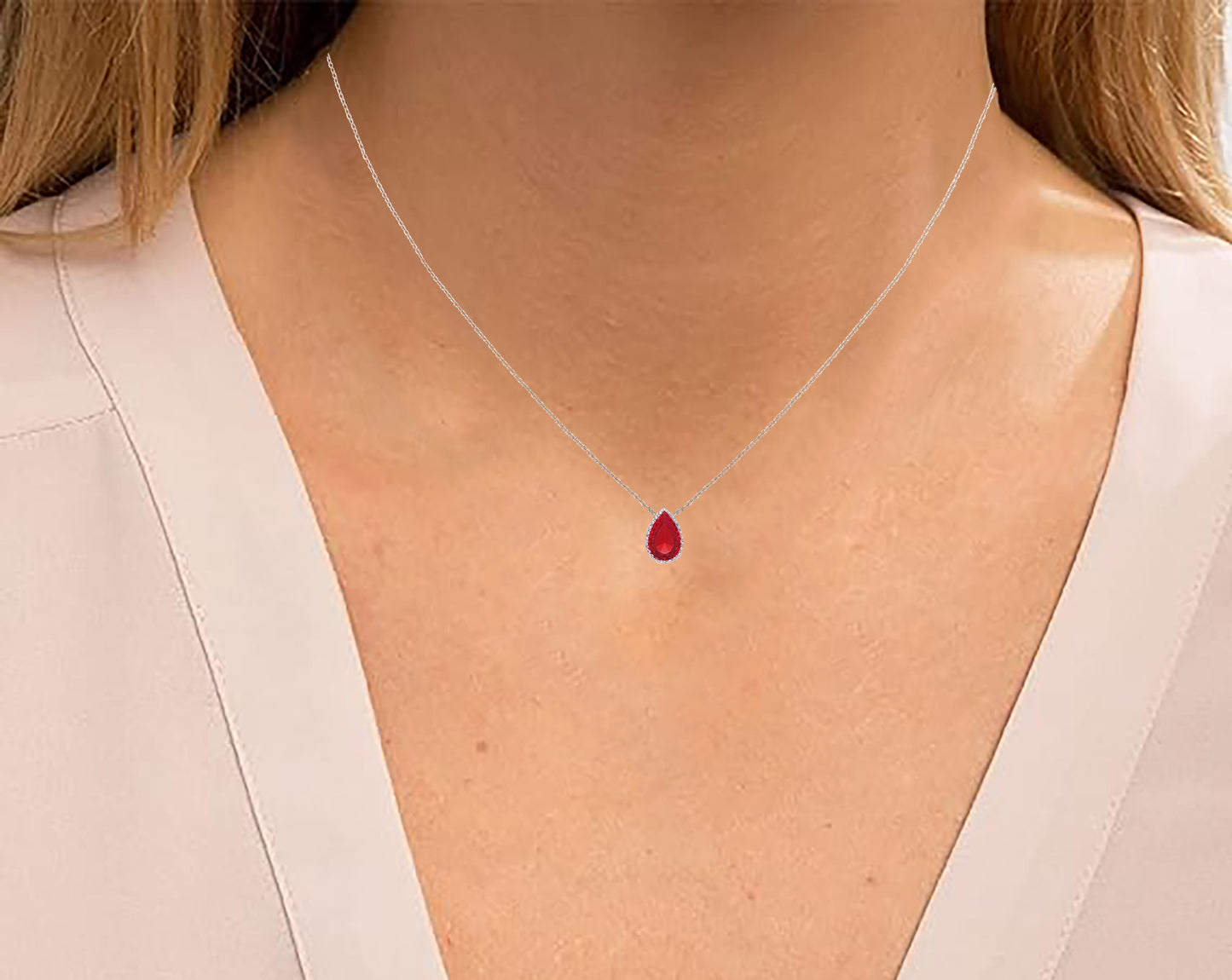 July Birthstone Pendant Necklace