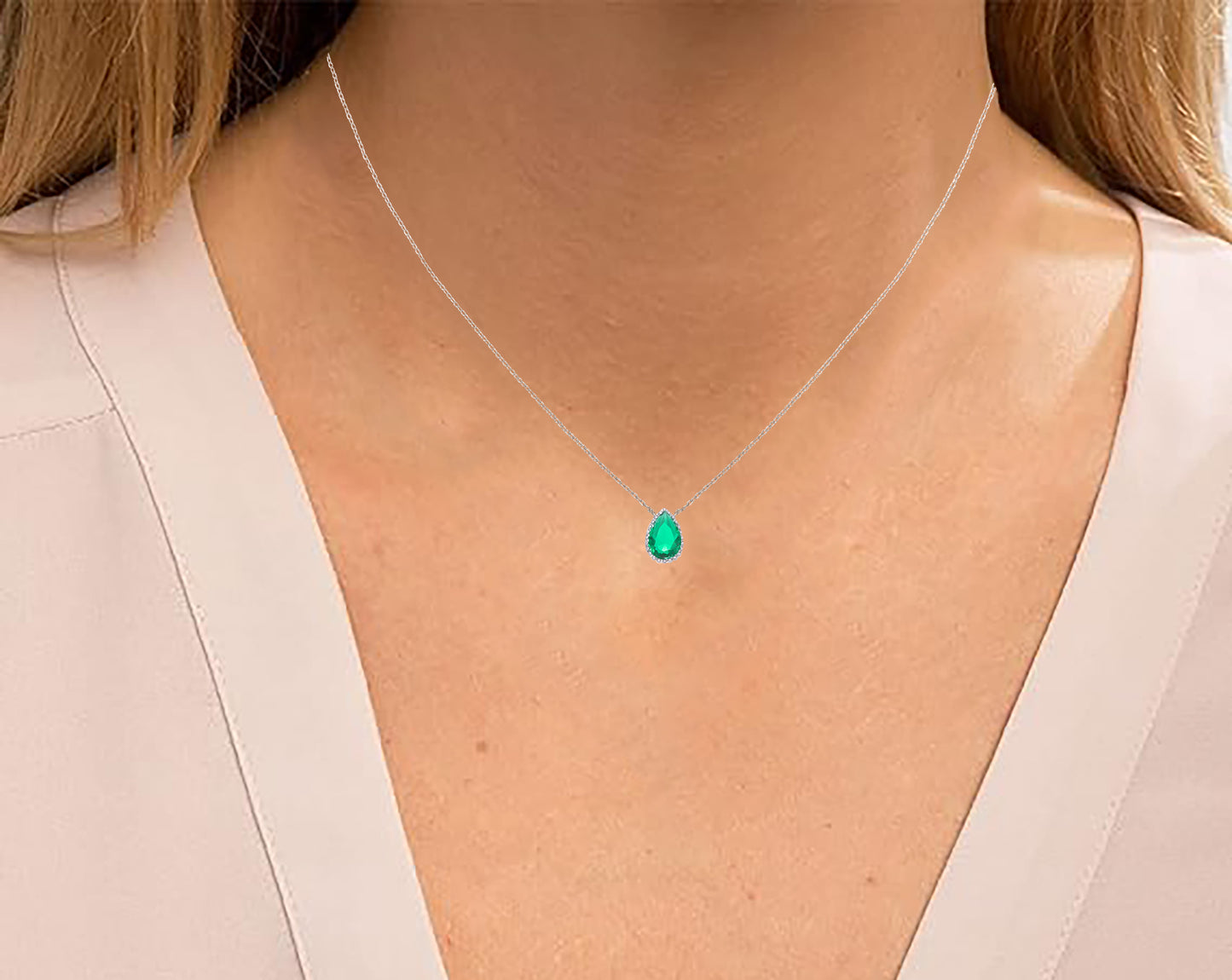 May Birthstone Pendant Necklace