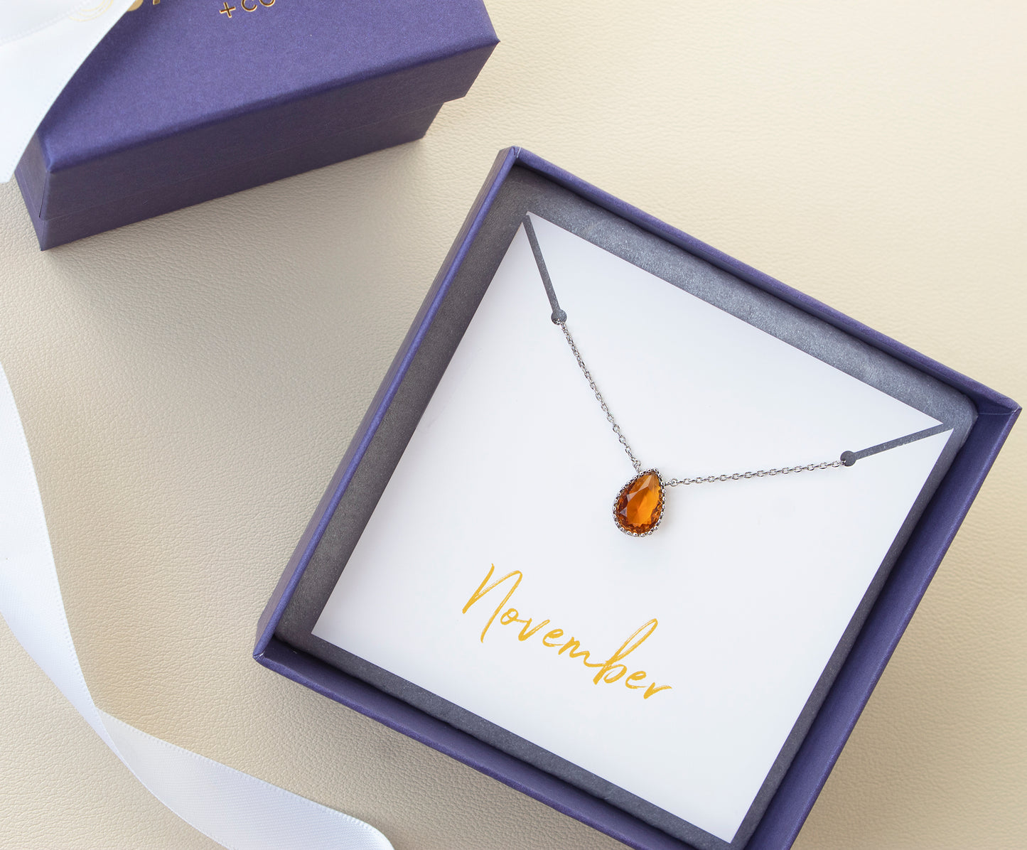 November Birthstone Pendant Necklace