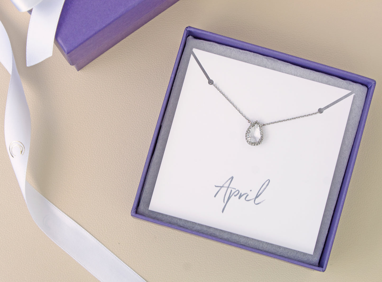 April Birthstone Pendant Necklace