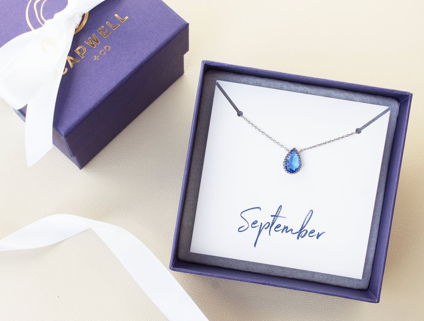 September Birthstone Pendant Necklace