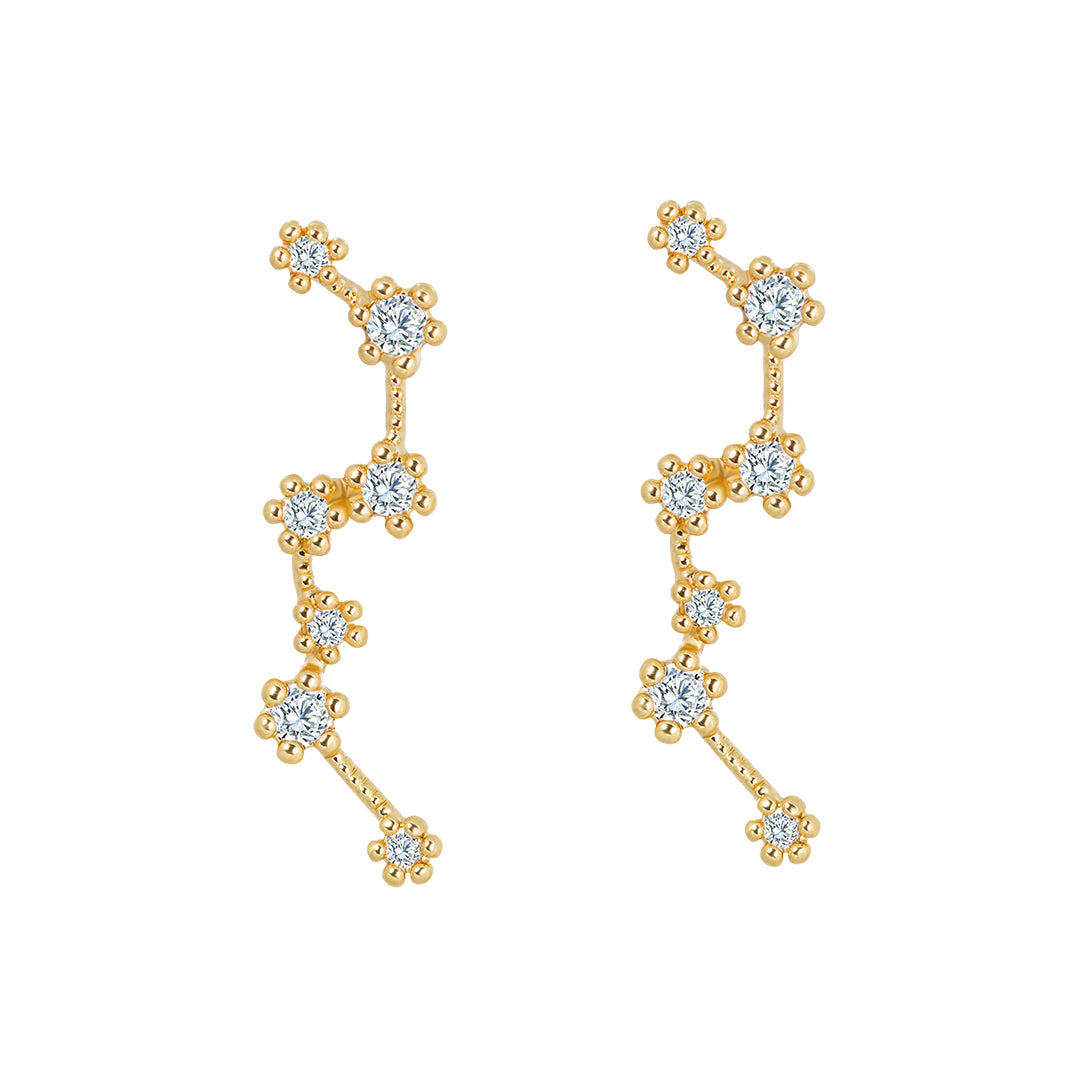 Crystal Pave Constellation Ear Crawler Stud Earrings