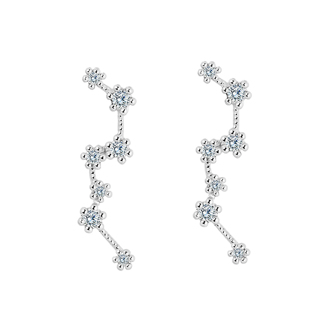 Crystal Pave Constellation Ear Crawler Stud Earrings