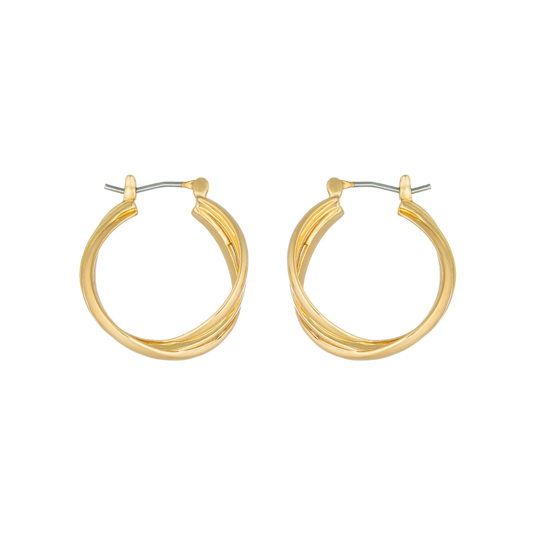 Smooth Double Ring Hoop Earring
