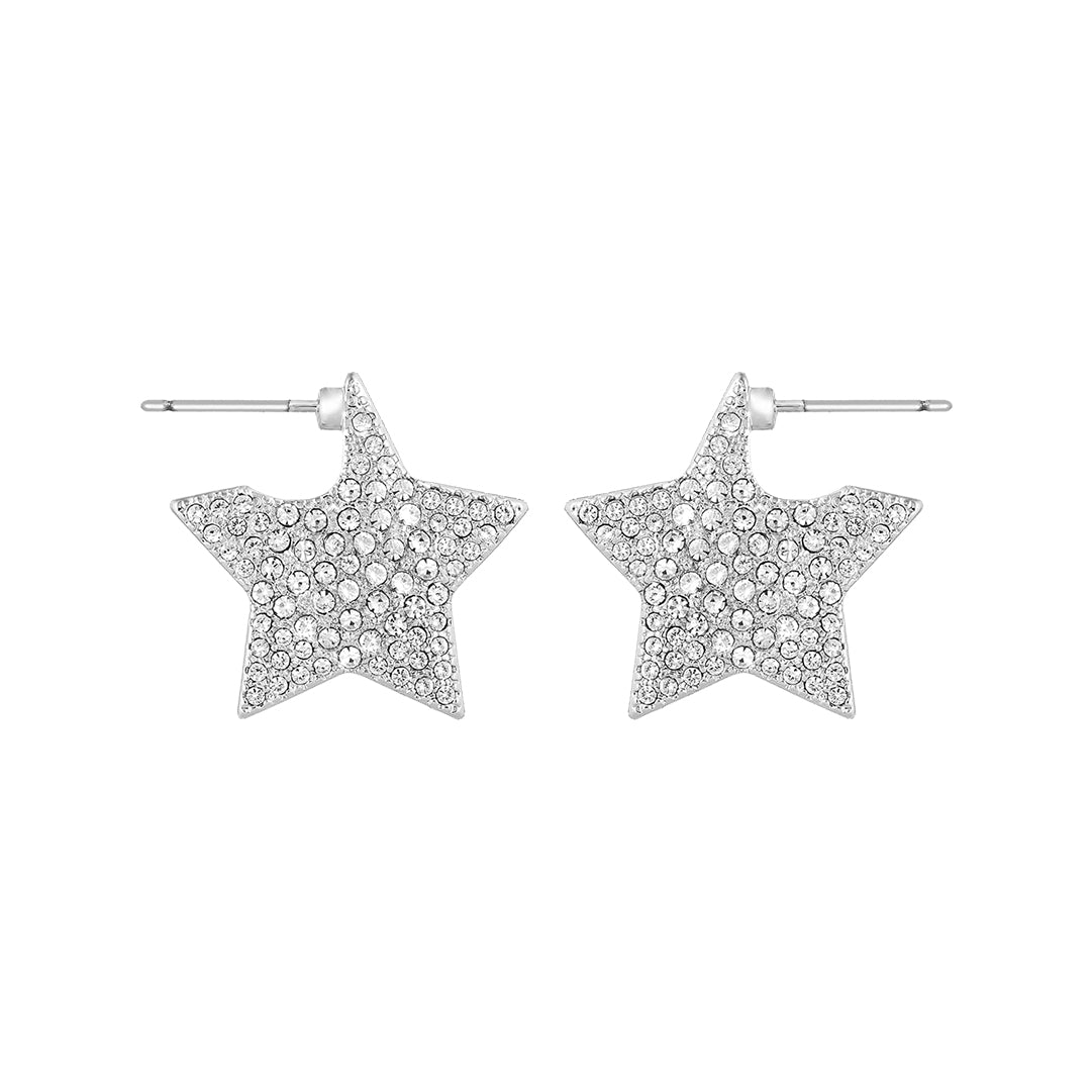 Pave Star Post Earrings