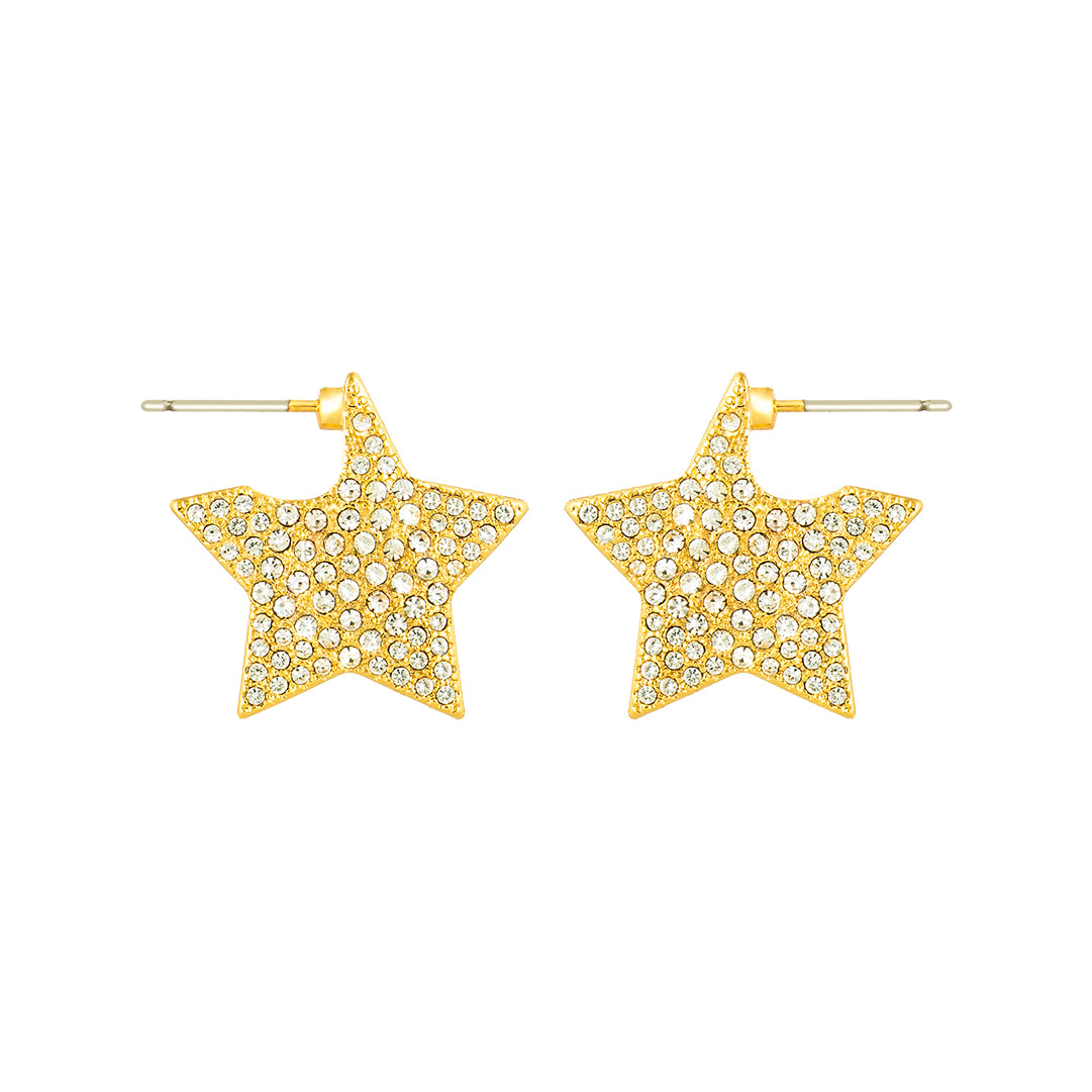 Pave Star Post Earrings