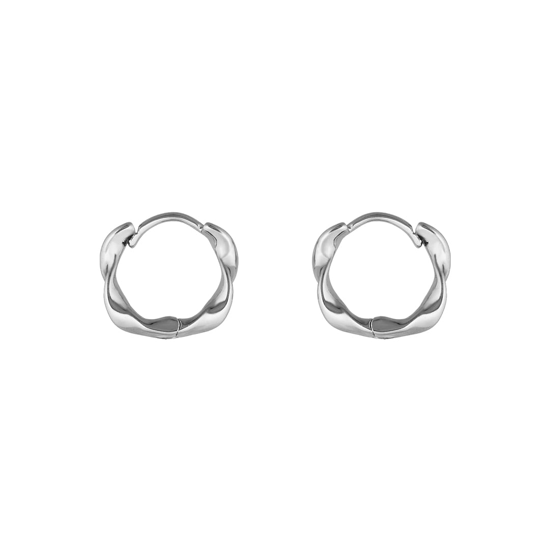 Delicate Twisted Metal Huggie Hoop Earring