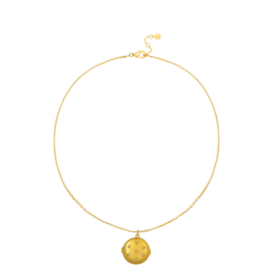 Round Brass Locket Necklace