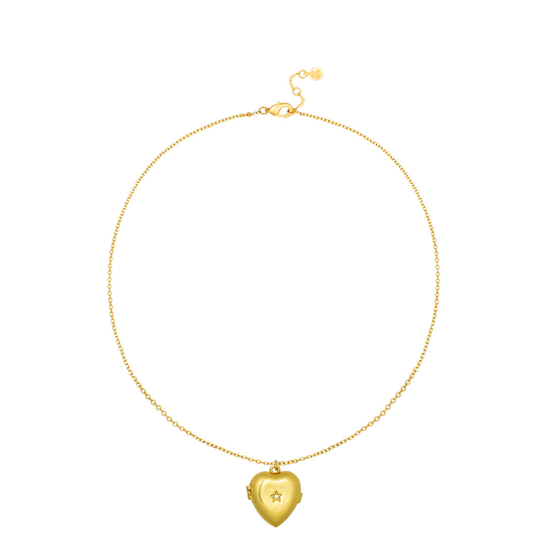 Heart Shaped Brass Locket Necklace
