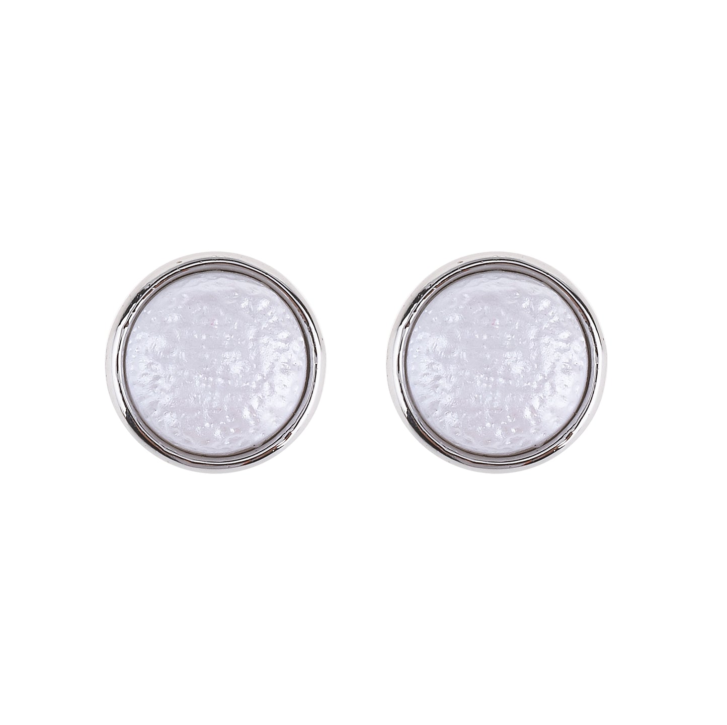 Gold Irregular Pearl Button Stud Earrings
