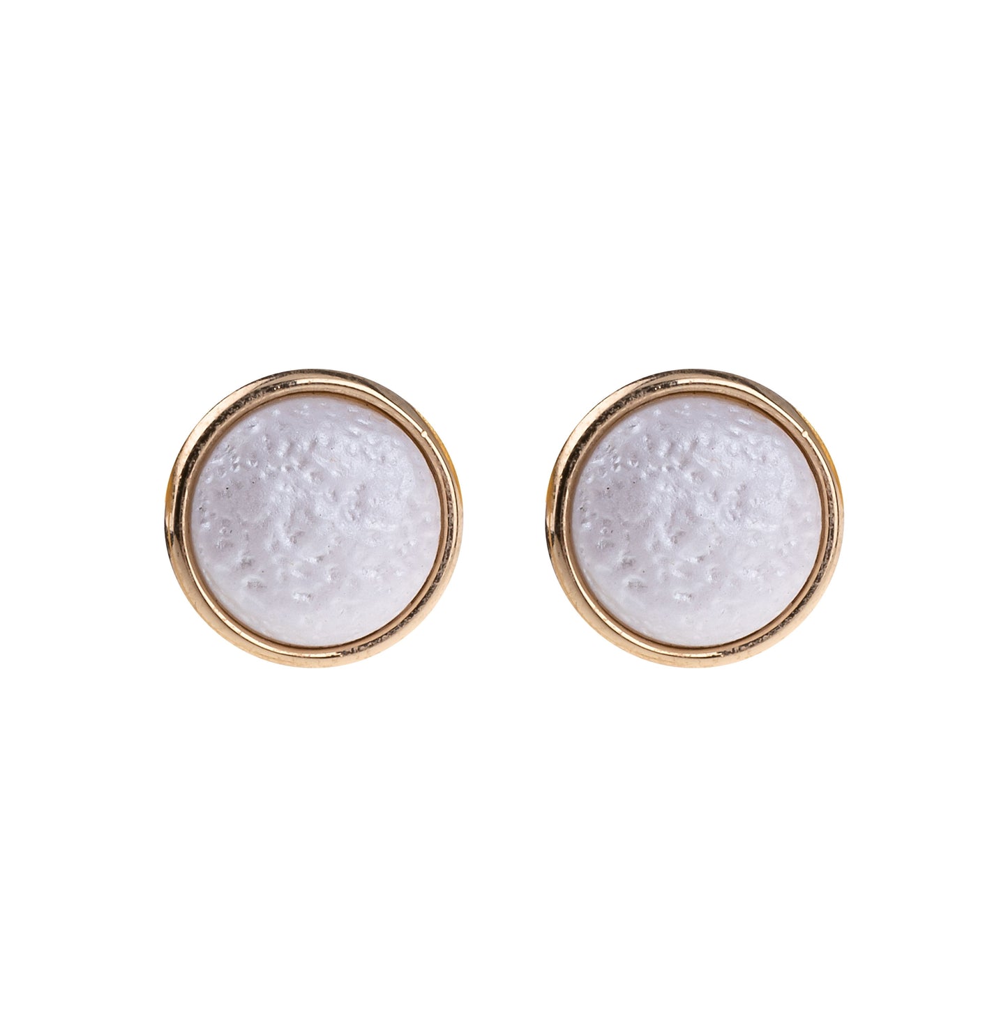 Gold Irregular Pearl Button Stud Earrings