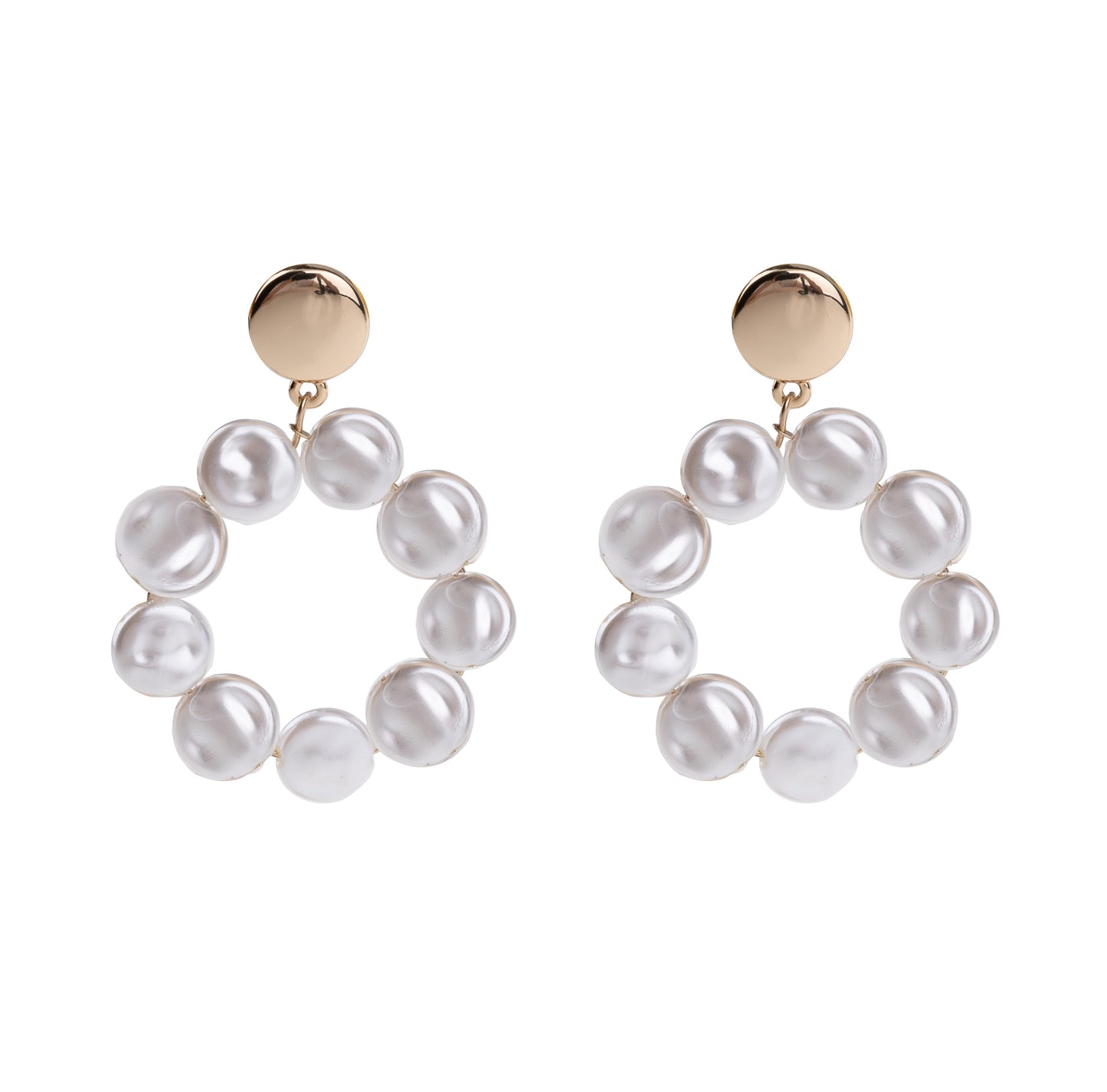 Silver Irregular Pearl Statement Drop Earring