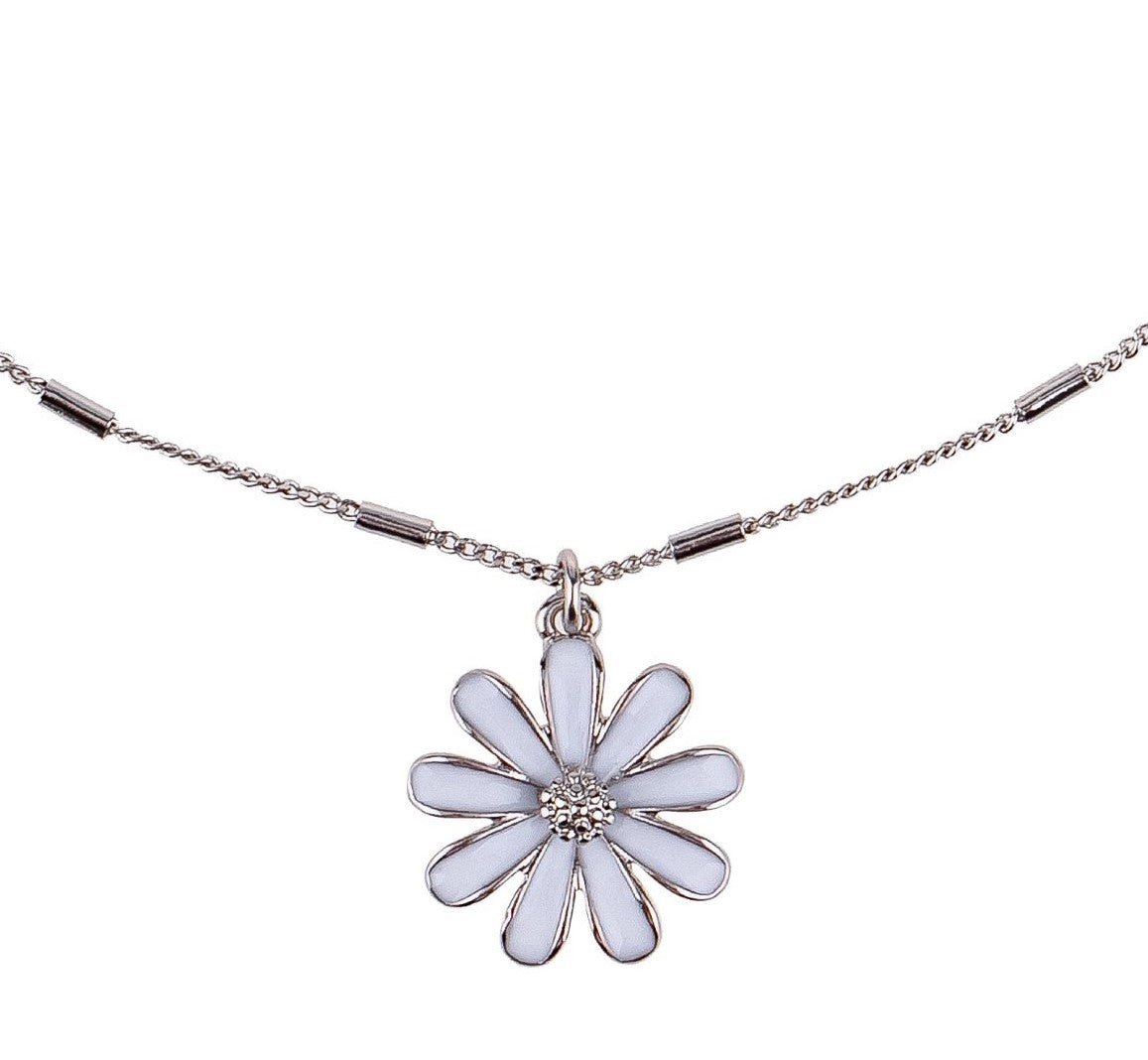 Enamel Daisy Delicate Necklace