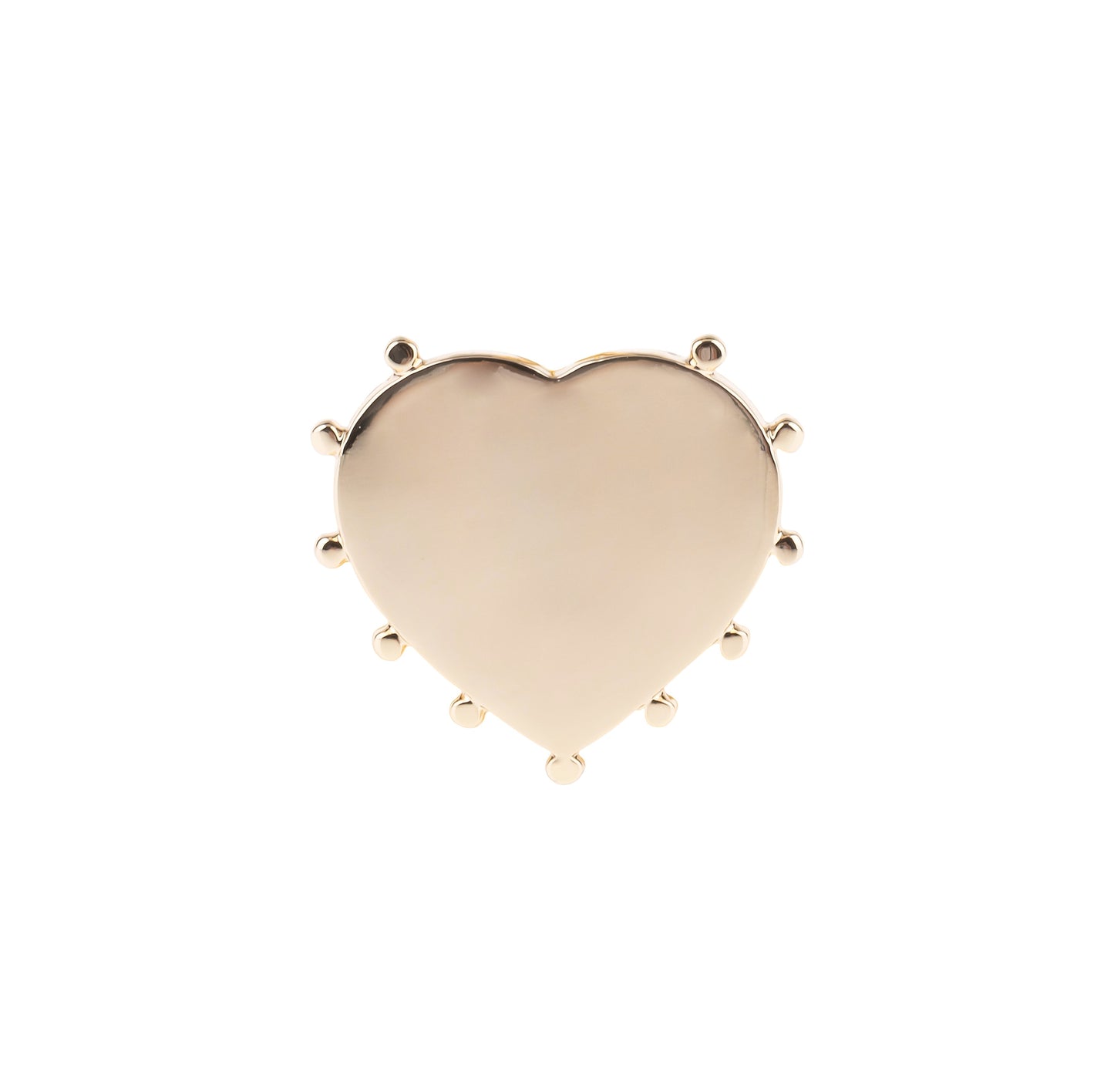 Silver Studded Heart Brooch