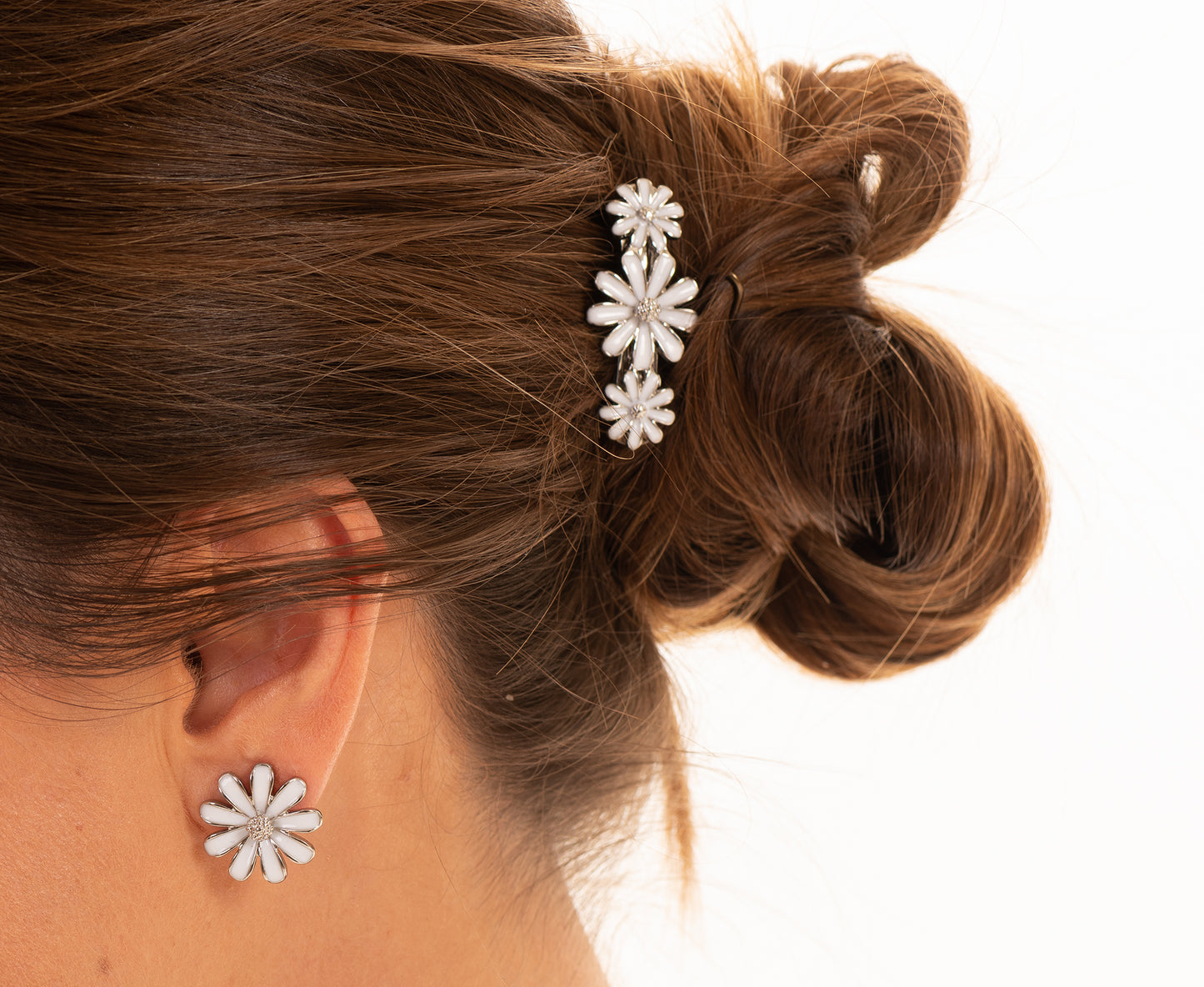 Enamel Flower Barrette