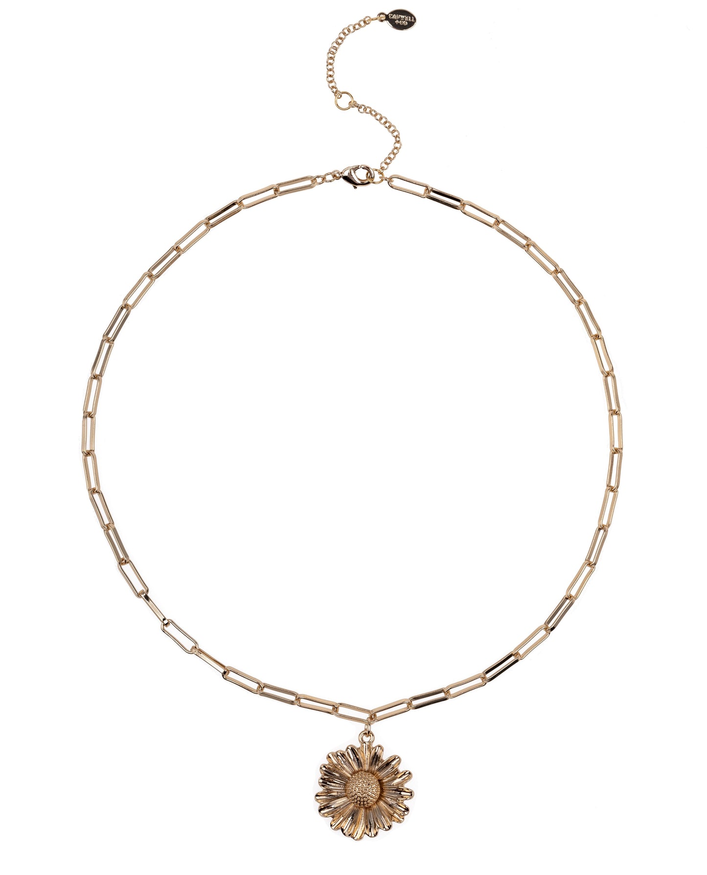 Gold Metal Flower Pendant Necklace