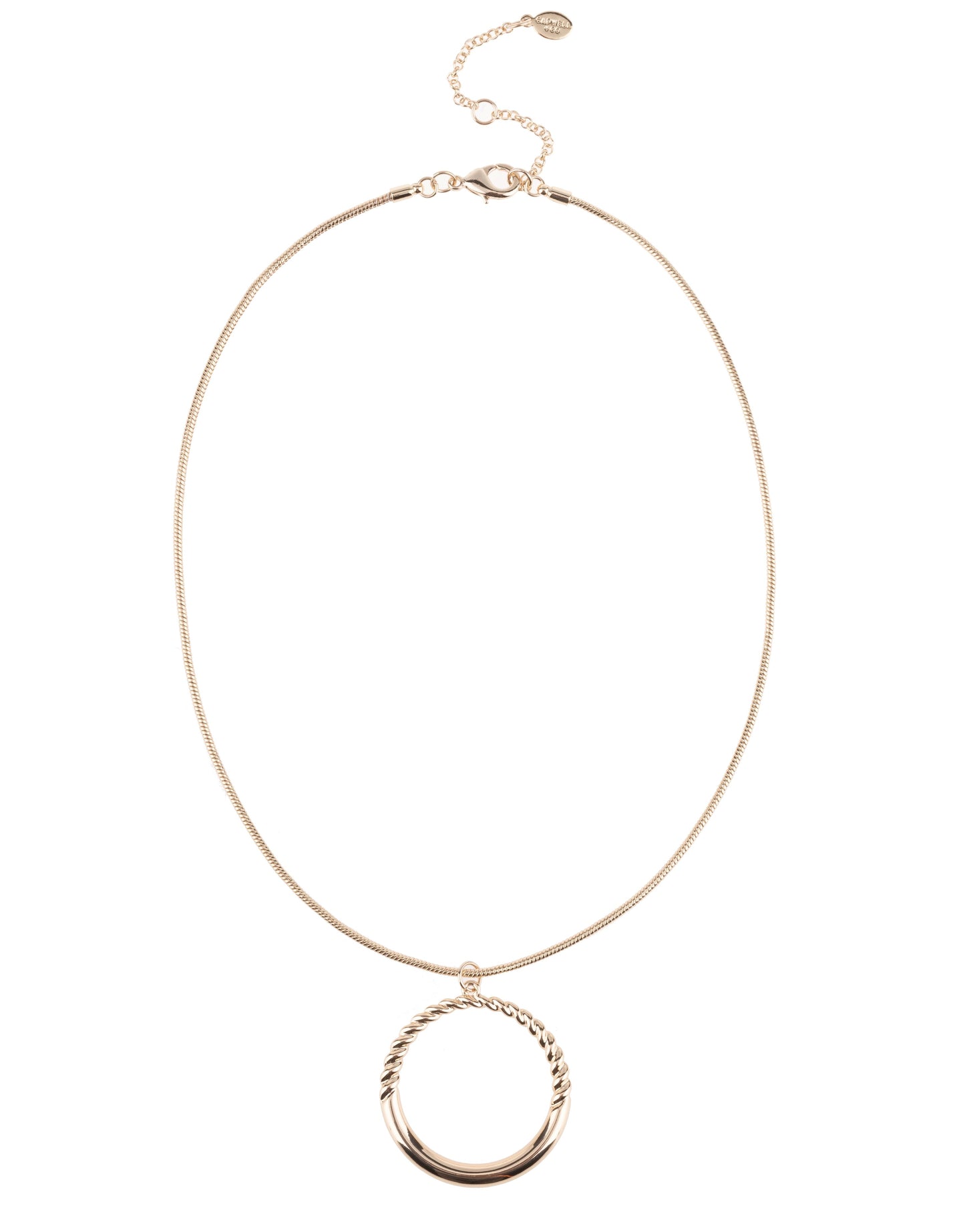 Twisted Metal Circle Pendant Necklace