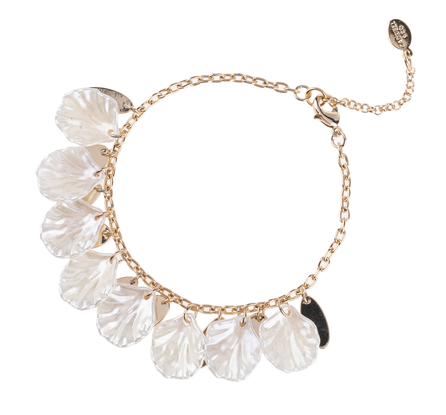 Silver Shaky Petal Drop Off Bracelet