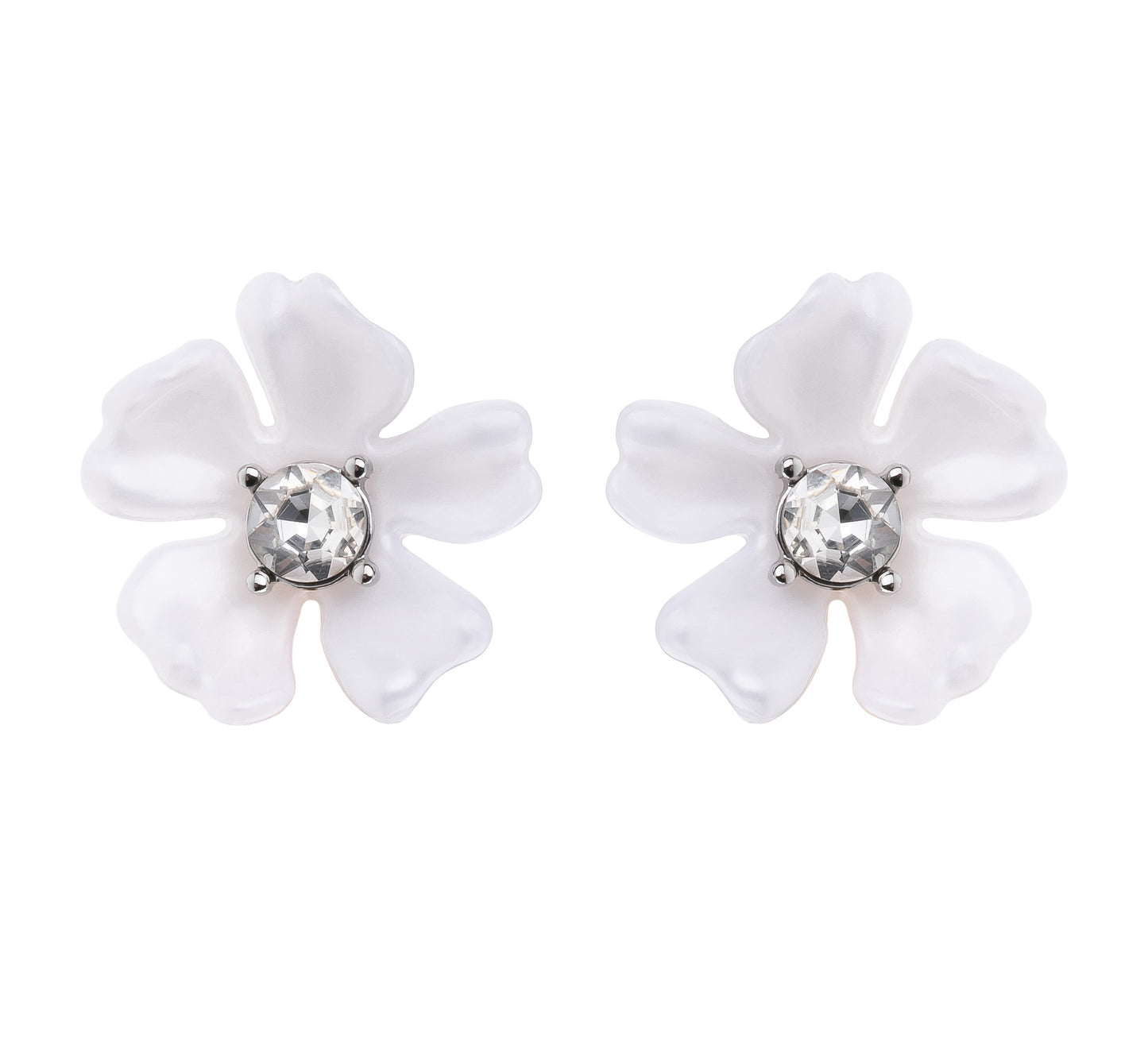 Pearlized Resin Flower Statement Earring