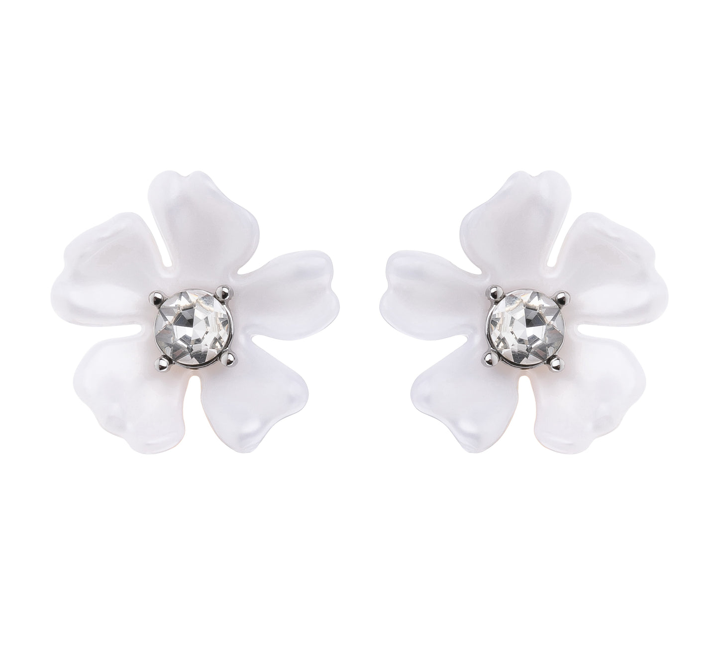 Pearlized Resin Flower Statement Earring