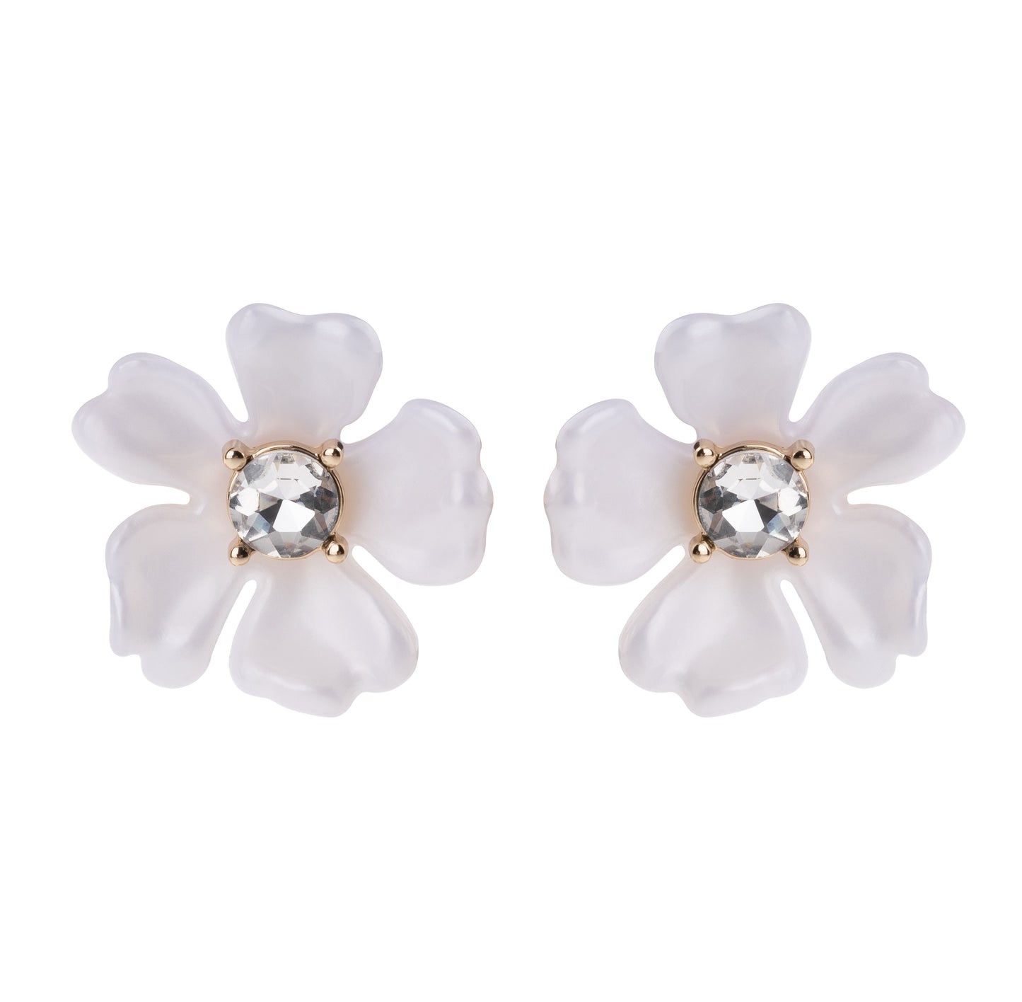 Pearlized Resin Flower Statement Earring