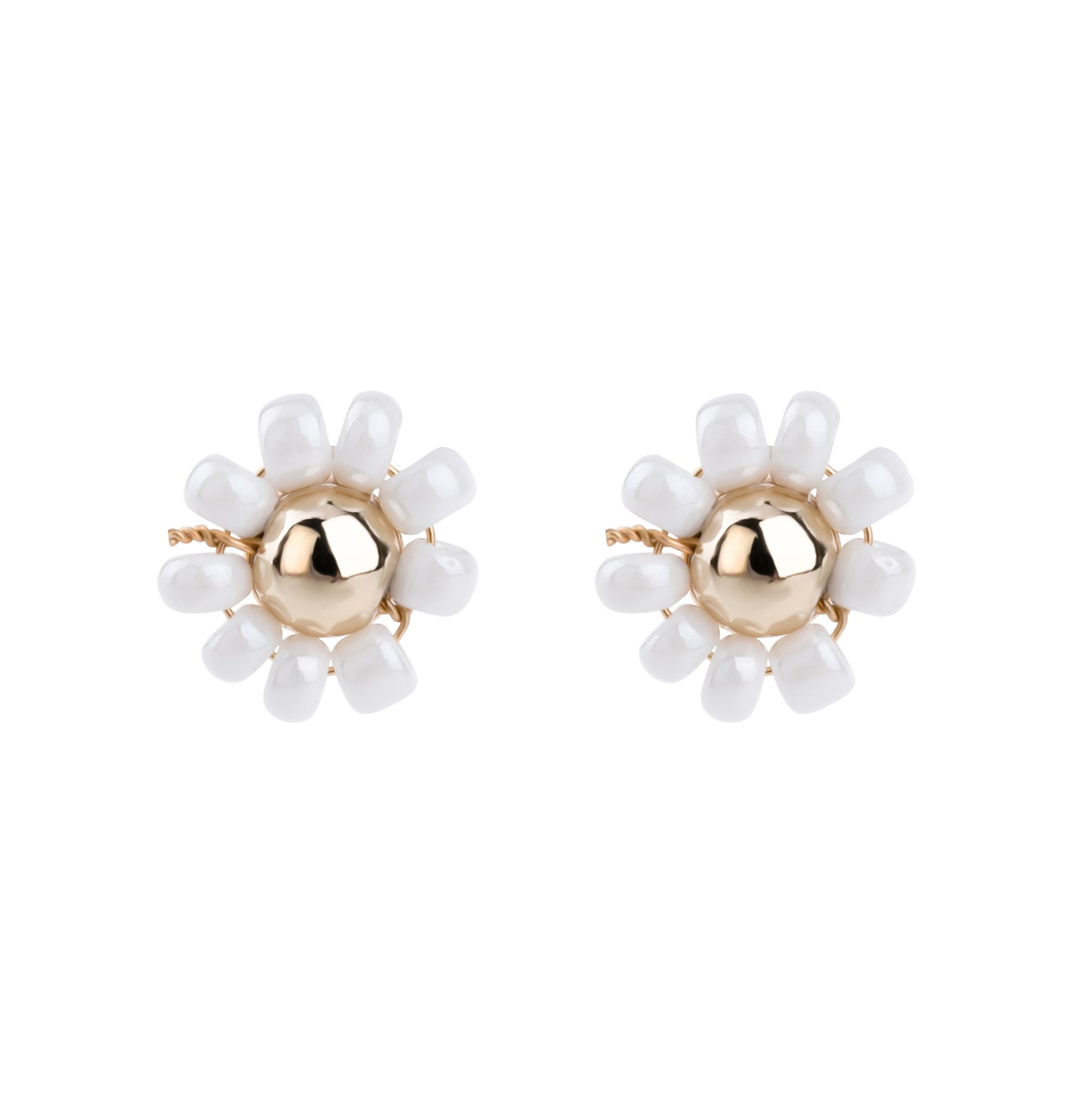 Beaded Daisy Stud Earring