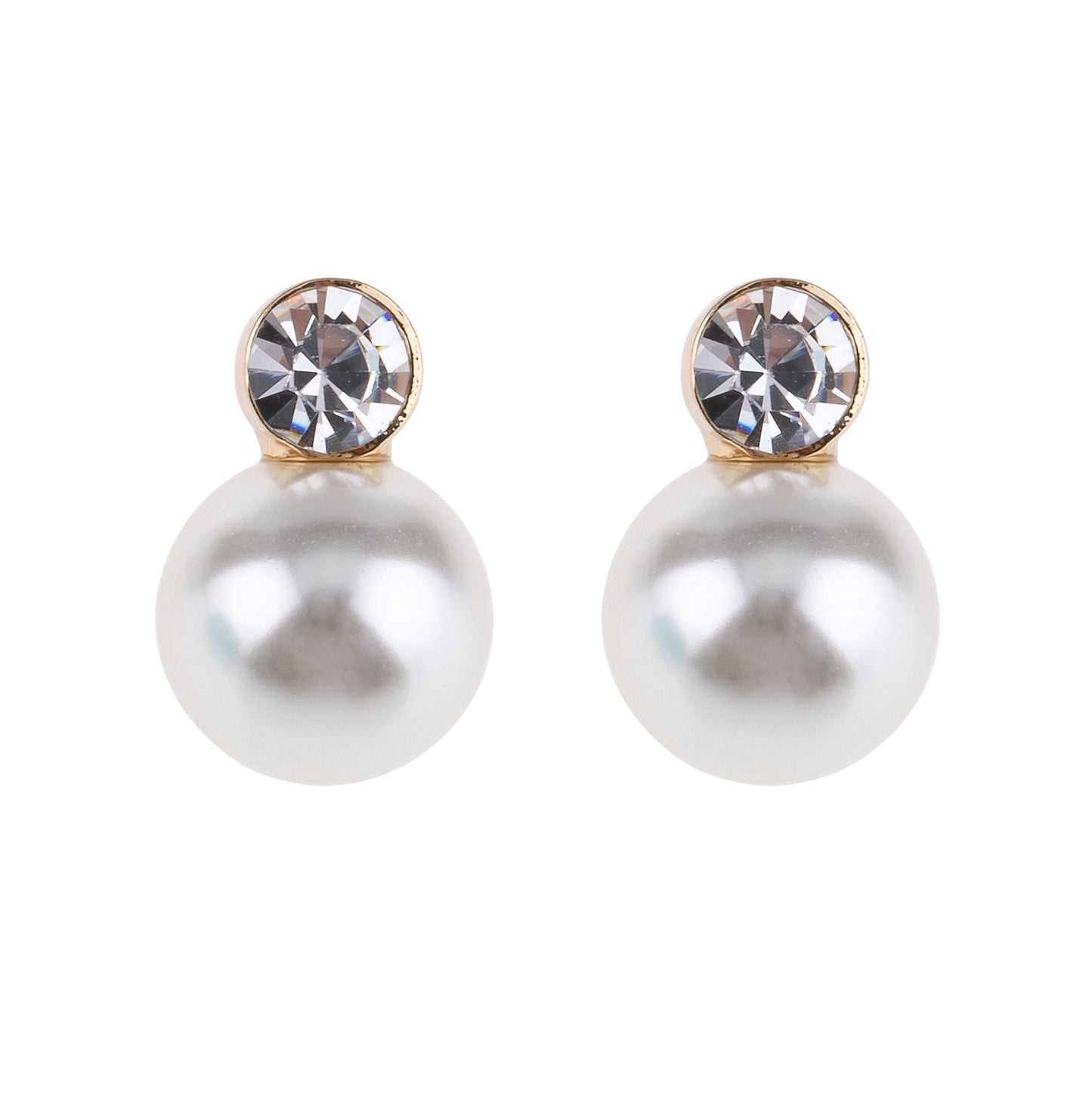 Silver Crystal and Pearl Stud Earring