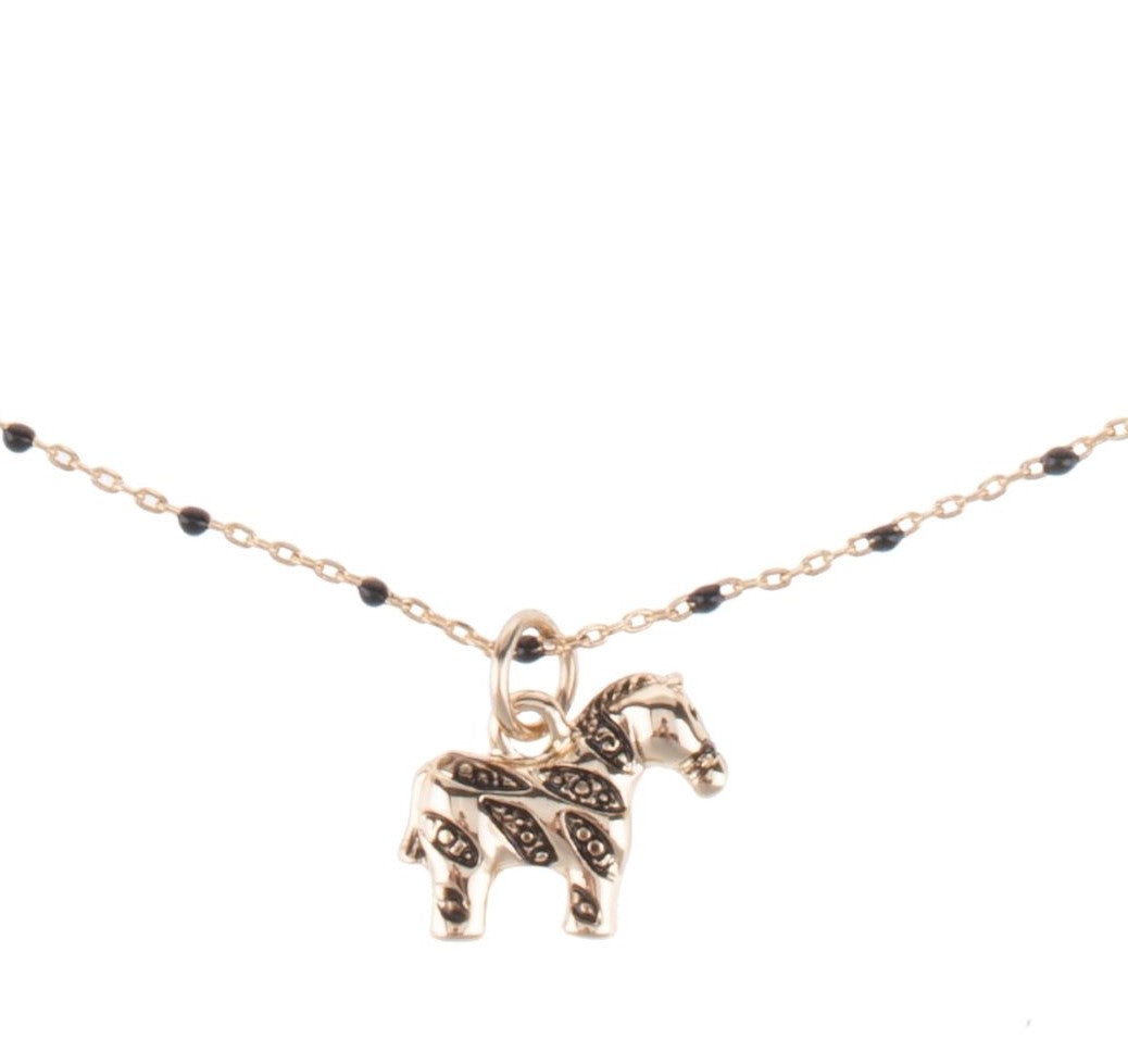 Zebra Charm Delicate Necklace