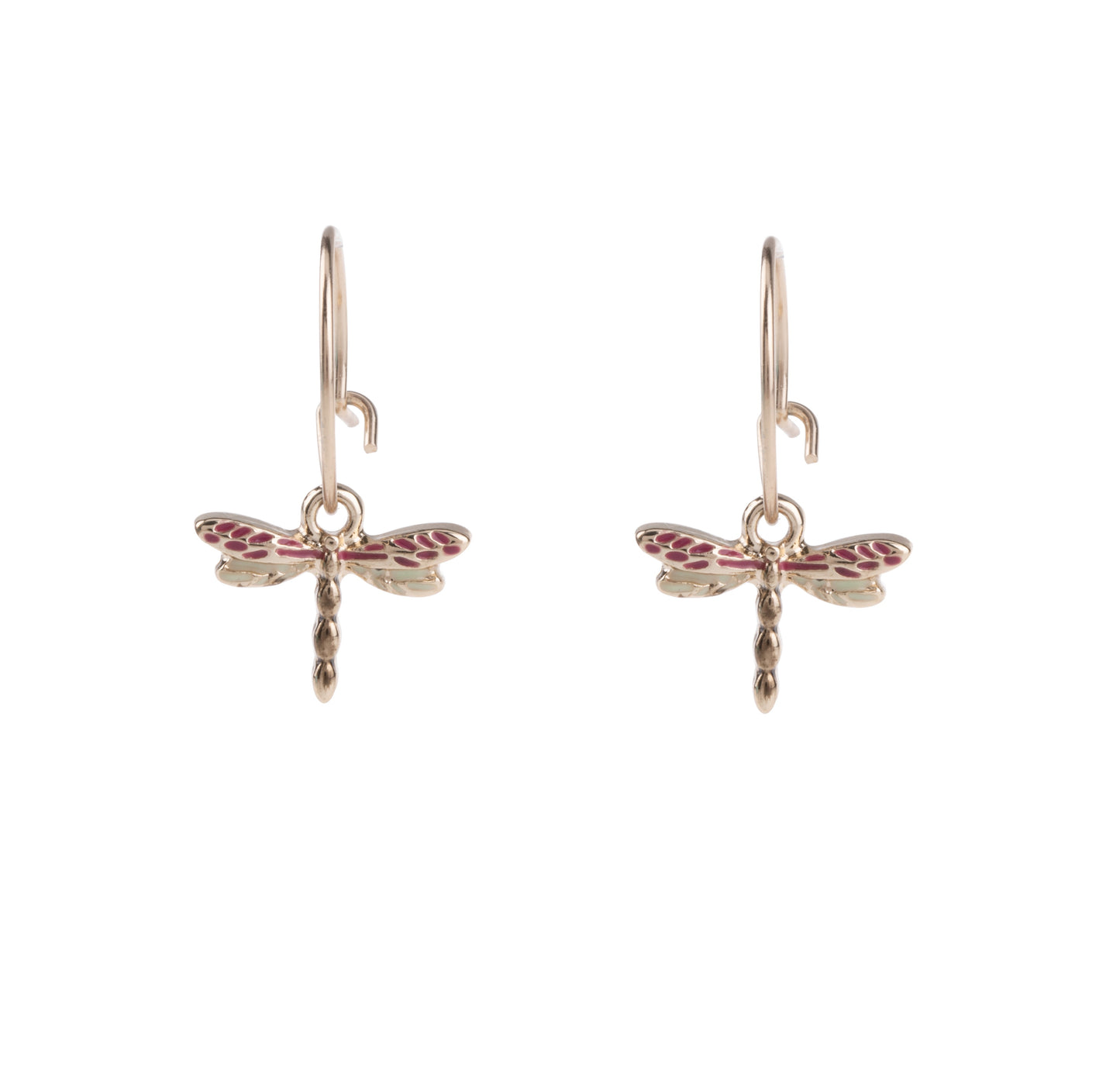 Dragonfly Drop Hoop Earring
