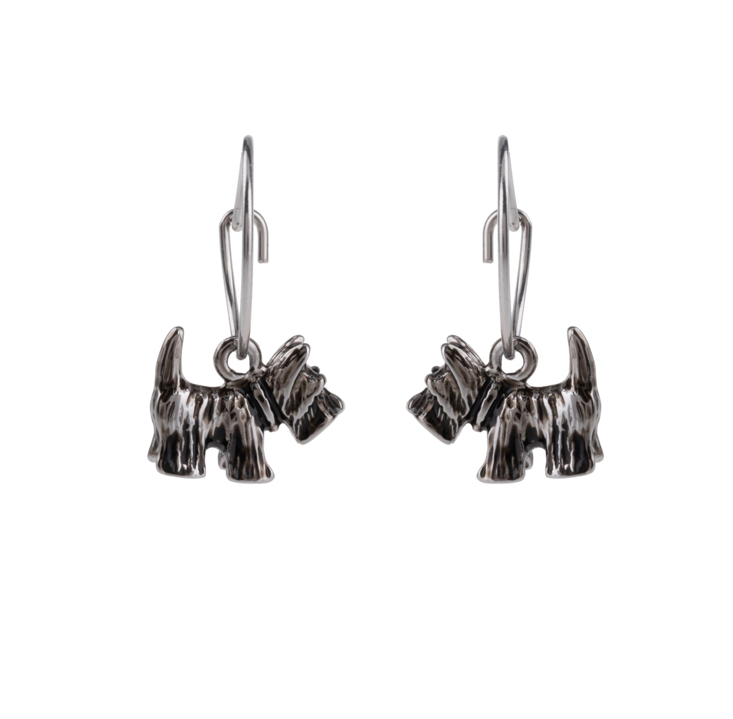Scottie Dog Drop Hoop Earring
