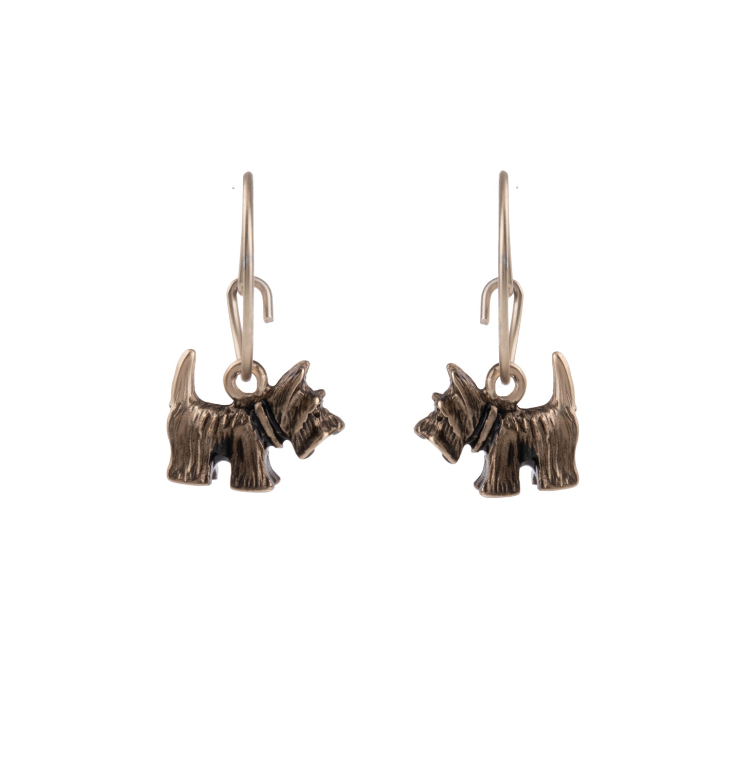 Scottie Dog Drop Hoop Earring