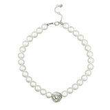Pearl and Twisted Rope Knot Necklace