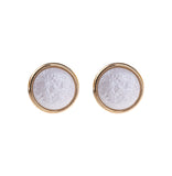 Silver Irregular Pearl Button Stud Earring