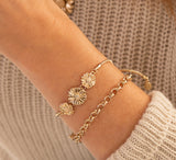 Gold Metal Flower Adjustable Slider Bracelet