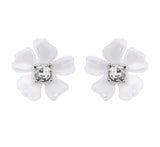 Pearlized Resin Flower Statement Earring