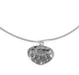 Silver Hammered Metal Pendant Delicate Short Necklace
