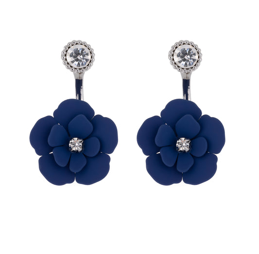 Blue Soft Touch Flower Convertible Earring