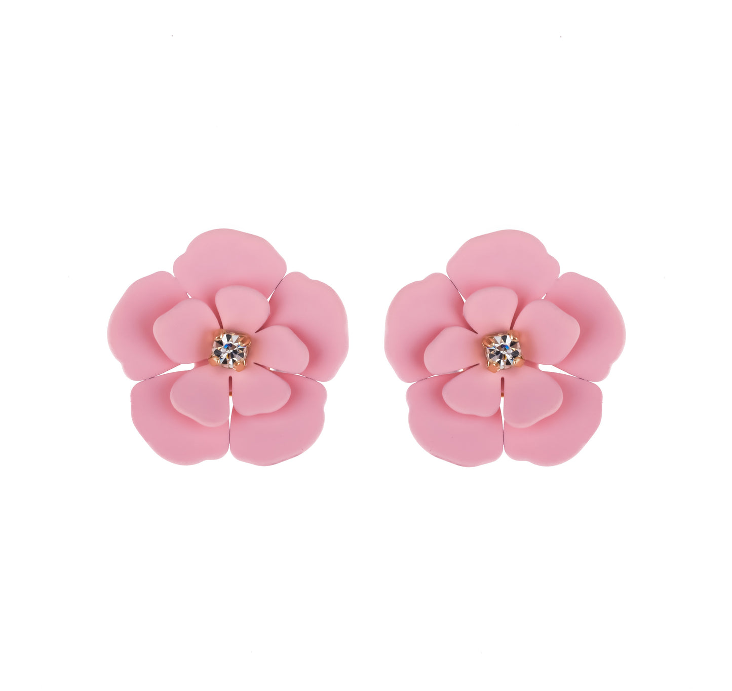Pink Soft Touch Flower Stud Earring
