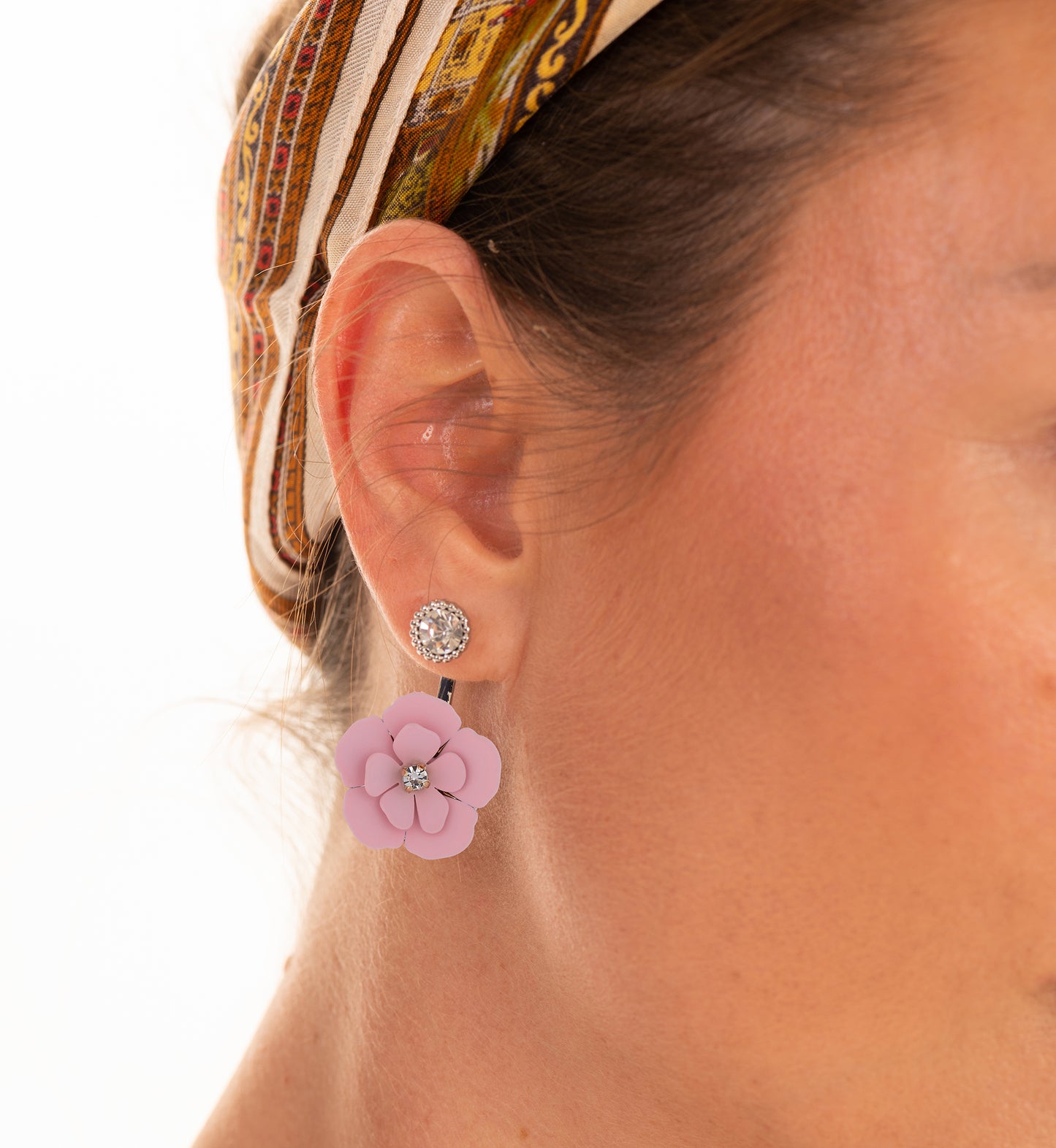 Pink Soft Touch Flower Convertible Earring