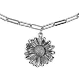 Silver Metal Flower Pendant Necklace