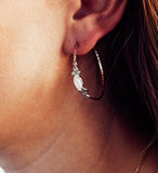 Modern Rose Hoop Earrings